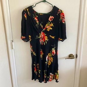black floral free people dress